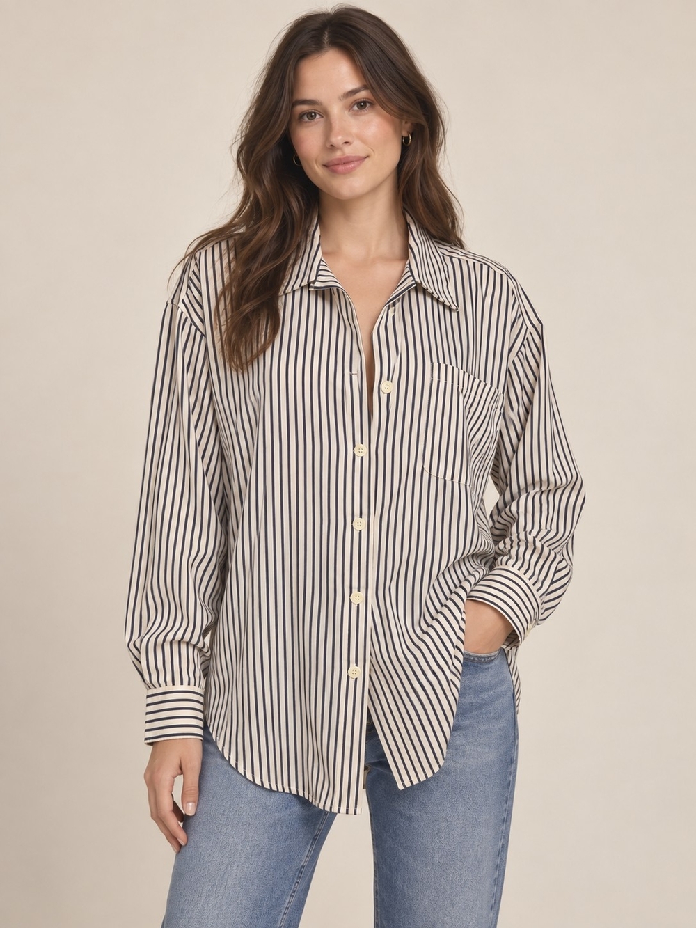 Vintage Charter Club Classic 100% Silk Striped Button Down Shirt 10